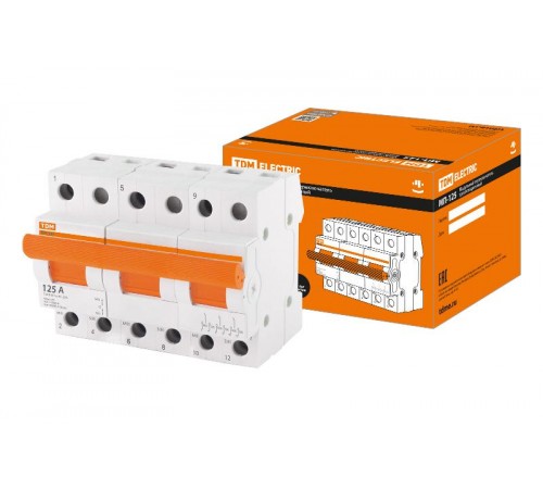 Переключатель модульный трехпозиционный МП-125 3P 125А  SQ0224-0048  TDM