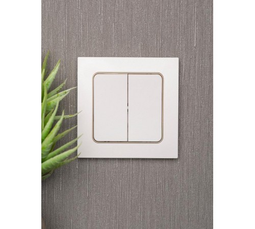 Стокгольм Рамка 1-местная белая с линией цвета шампань PROxima  EYM-G-302-10  EKF