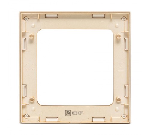 Стокгольм Рамка 1-местная белая с линией цвета шампань PROxima  EYM-G-302-10  EKF