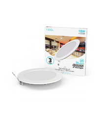 Светильник светодиодный встраиваемый ультратонкий круглый IP20 18W 4100K  939111218  Gauss