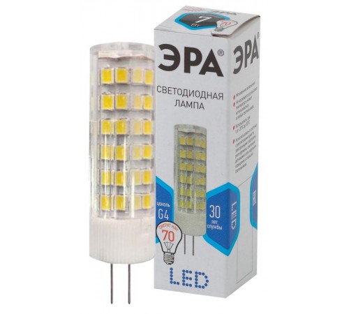 Лампа светодиодная LED 7Вт G4 220В 4000К smd JC капсульная  Б0027860  ЭРА