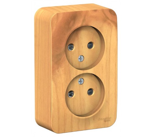 Blanca Ясень О/У с изолирующей пластиной Ясень Розетка 2-ая без заземления со шторками 16А,250В  BLNRA001215  SE
