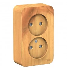 Blanca Ясень О/У с изолирующей пластиной Ясень Розетка 2-ая без заземления со шторками 16А,250В  BLNRA001215  SE