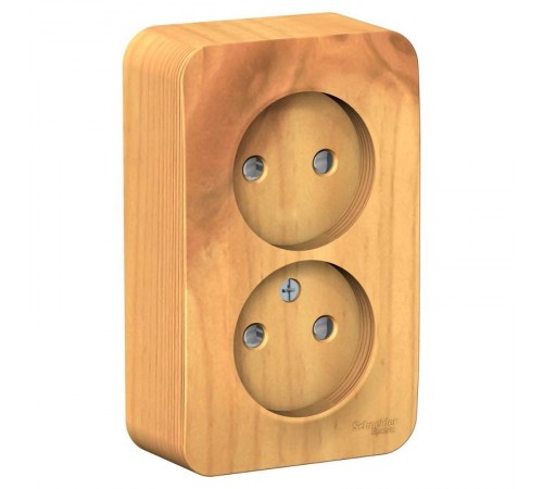 Blanca Ясень О/У с изолирующей пластиной Ясень Розетка 2-ая без заземления со шторками 16А,250В  BLNRA001215  SE