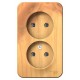 Blanca Ясень О/У с изолирующей пластиной Ясень Розетка 2-ая без заземления со шторками 16А,250В  BLNRA001215  SE