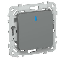 FLITE Выключатель 1-клавишный с индикацией 10А ВС11-1-1-ФлМА мокрый асфальт  FI-V10-1-10-1-K80  IEK