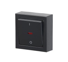 Выключатель двухполюсный, накладного монтажа, Impressivo, антрацит  1062A-81   2TKA00001841  ABB