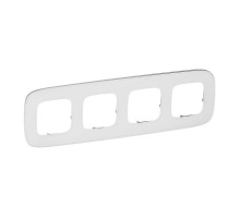 Valena ALLURE Белое стекло Рамка 4-ая  755544  Legrand