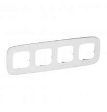 Valena ALLURE Белое стекло Рамка 4-ая  755544  Legrand