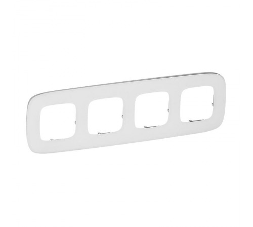 Valena ALLURE Белое стекло Рамка 4-ая  755544  Legrand