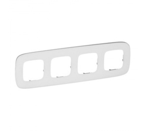 Valena ALLURE Белое стекло Рамка 4-ая  755544  Legrand