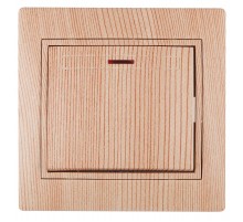 1-102-11 Intro Выключатель с подсветкой, 10А-250В, IP20, СУ, Plano, сосна  Б0030037  Intro