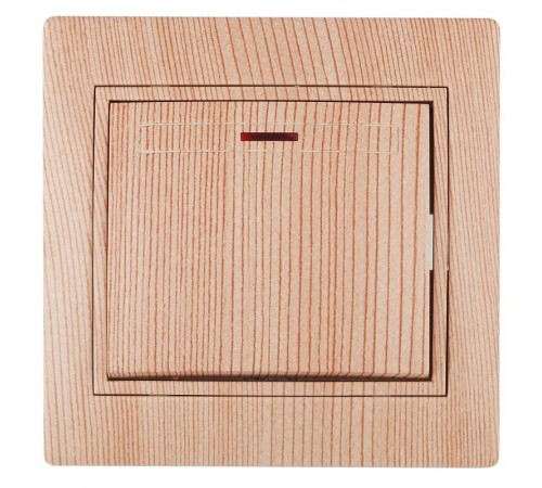 1-102-11 Intro Выключатель с подсветкой, 10А-250В, IP20, СУ, Plano, сосна  Б0030037  Intro