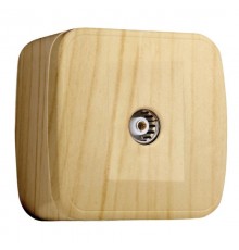 Розетка TV 1-местная ОП Минск 75Ом 5-862МГц светлое дерево EKF  EGA00-027-30  EKF