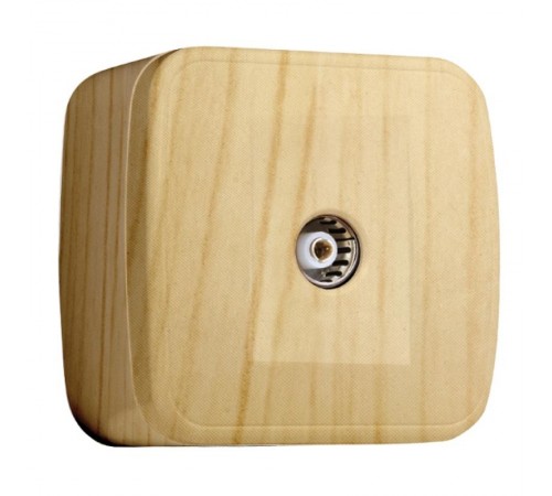 Розетка TV 1-местная ОП Минск 75Ом 5-862МГц светлое дерево EKF  EGA00-027-30  EKF