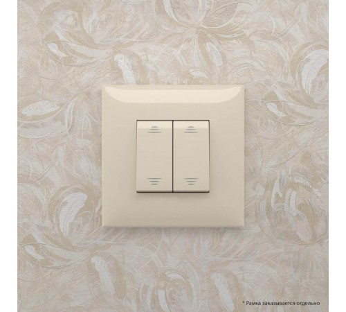 Выключатель двухклавишный в стену, "Avanti", "Ванильная дымка"  4405104  DKC