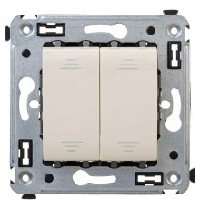 Выключатель двухклавишный в стену, "Avanti", "Ванильная дымка"  4405104  DKC