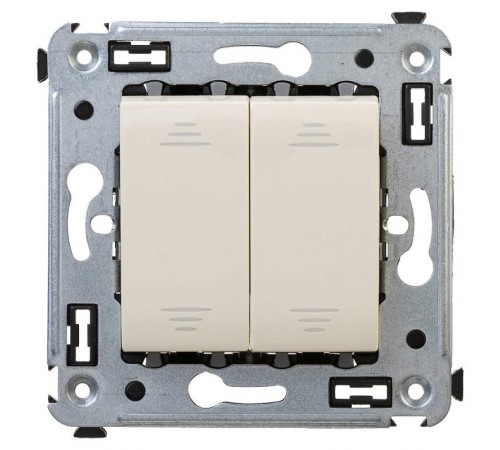 Выключатель двухклавишный в стену, "Avanti", "Ванильная дымка"  4405104  DKC