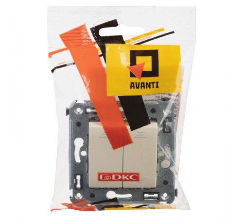 Выключатель двухклавишный в стену, "Avanti", "Ванильная дымка"  4405104  DKC