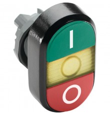 Кнопка двойная MPD2-11Y (зеленая/красная) желтая линза с текстом (I/O)  1SFA611131R1103  ABB