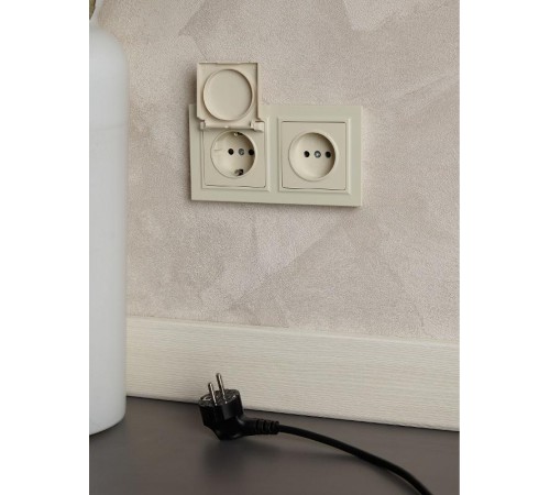 BRITE Рамка 2-ая IP44 РУ-2-БрКр-44 бежевый  BR-M22-44-K10  IEK