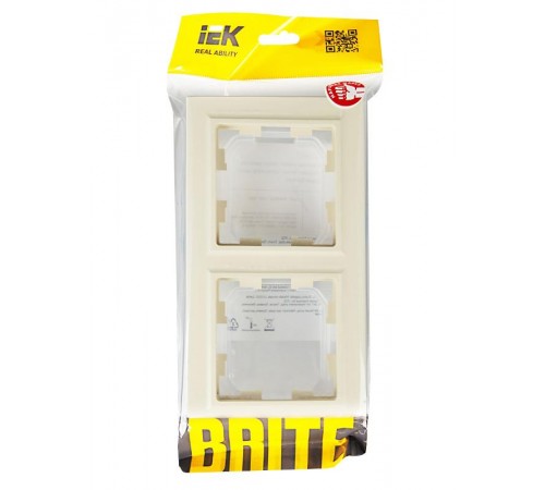 BRITE Рамка 2-ая IP44 РУ-2-БрКр-44 бежевый  BR-M22-44-K10  IEK