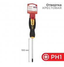 Отвертка крестовая PH 1х100 мм, двухкомпонентная рукоятка  12-4727  REXANT