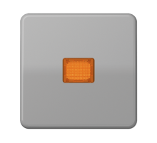 Клавиша с оранжевым окошком для выключателя с подсветкой; серая  CD590KOBFGR  Jung