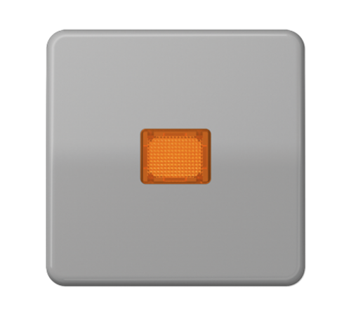 Клавиша с оранжевым окошком для выключателя с подсветкой; серая  CD590KOBFGR  Jung