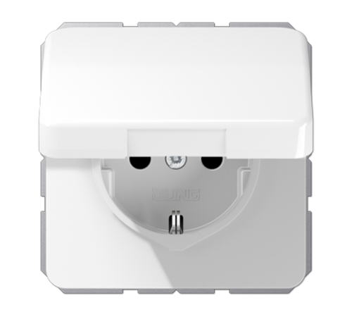 Штепсельная розетка SCHUKO 16A 250V~ с защитой от детей, влагозащищенная; белая  CD1520BFKIKLWW  Jung