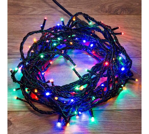 Гирлянда "Твинкл Лайт" 20 м,  черный ПВХ, 200 диодов, цвет мультиколор  303-149  NEON-NIGHT