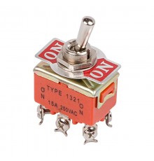 Тумблер 250V 15А (6c) ON-ON двухполюсный  36-4131  REXANT