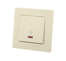 Выключатель на 2 направления 1 кл. с подсветкой 10А сл. кость "Сенеж"   SQ1816-0117  TDM