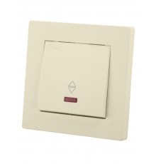 Выключатель на 2 направления 1 кл. с подсветкой 10А сл. кость "Сенеж"   SQ1816-0117  TDM