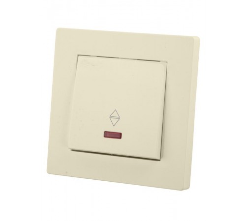 Выключатель на 2 направления 1 кл. с подсветкой 10А сл. кость "Сенеж"   SQ1816-0117  TDM