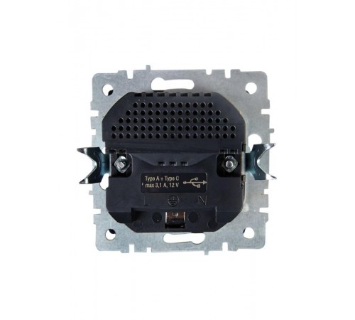 BRITE Розетка с заземлением со шторками 16А с USB A+C 18Вт РЮш11-1-БрЖ жемчужный  BR-R14-16-U22-018-K36  IEK