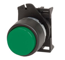 Кнопка выпуклая  прозрачная без фиксации, зеленая  ABDLR2  DKC