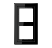 Рамка для вертикальной и горизонтальной установки, 2 поста; дюропласт; черный; LSDesign  LSD982SW  Jung