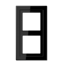 Рамка для вертикальной и горизонтальной установки, 2 поста; дюропласт; черный; LSDesign  LSD982SW  Jung