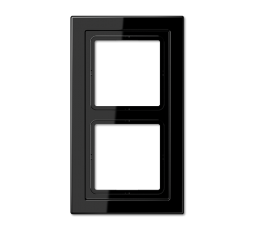 Рамка для вертикальной и горизонтальной установки, 2 поста; дюропласт; черный; LSDesign  LSD982SW  Jung