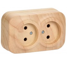 РС22-2-ХС Розет. 2-ая без з/к о/у 10А GLORY сосна  ERH20-K34-10  IEK