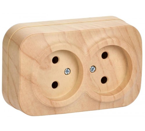 РС22-2-ХС Розет. 2-ая без з/к о/у 10А GLORY сосна  ERH20-K34-10  IEK