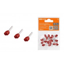 Наконечник штыревой втулочный изолированный (двойной) НШвИ (2) 0,75х8 (20шт)  SQ0568-0049  TDM