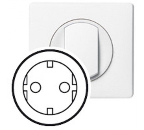 Celiane Белый Накладка Розетки с/з, для винт и безвинт зажимов (мех 67153, 67161)  068131  Legrand