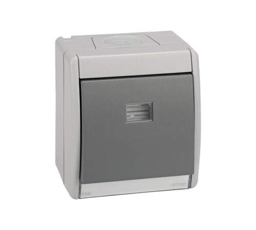 Основание под 1-местную рамку, IP55, открытый монтаж, 75*84*33мм, S44 Aqua, серый  4400751-035  Simon