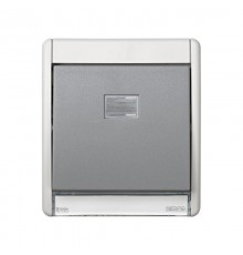 Simon 44 Aqua Рамка для одноклавишного выключателя + клавиша с окном подсветки под механизмы S27, IP55, S44 Aqua,  4400010-035  Simon