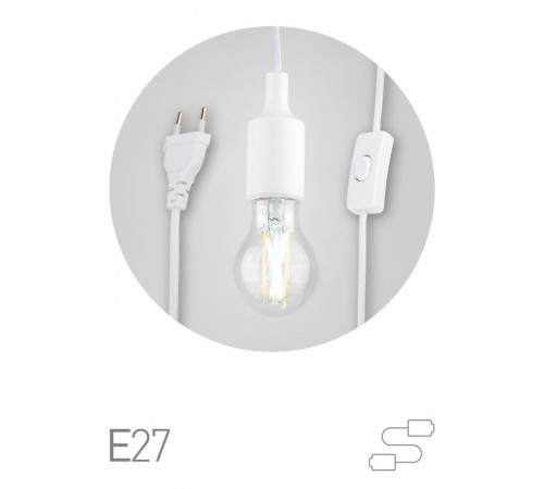 Светильник для растений  FITO-Holder E27 5 м с проводом и выключателем для фитоламп с цоколем Е27   Б0064206  ЭРА