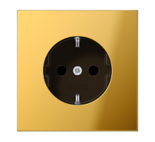 Штепсельная розетка SCHUKO 16A 250V~ с защитой от детей; металл цвета золота  GO1520KI  Jung