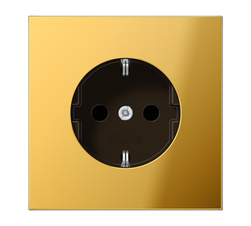 Штепсельная розетка SCHUKO 16A 250V~ с защитой от детей; металл цвета золота  GO1520KI  Jung