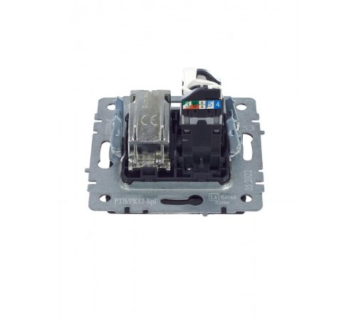 BRITE Розетка двойная TV+RJ45 кат.5E РТВ/РК12-БрГ графит   BR-AK20-1-K53  IEK